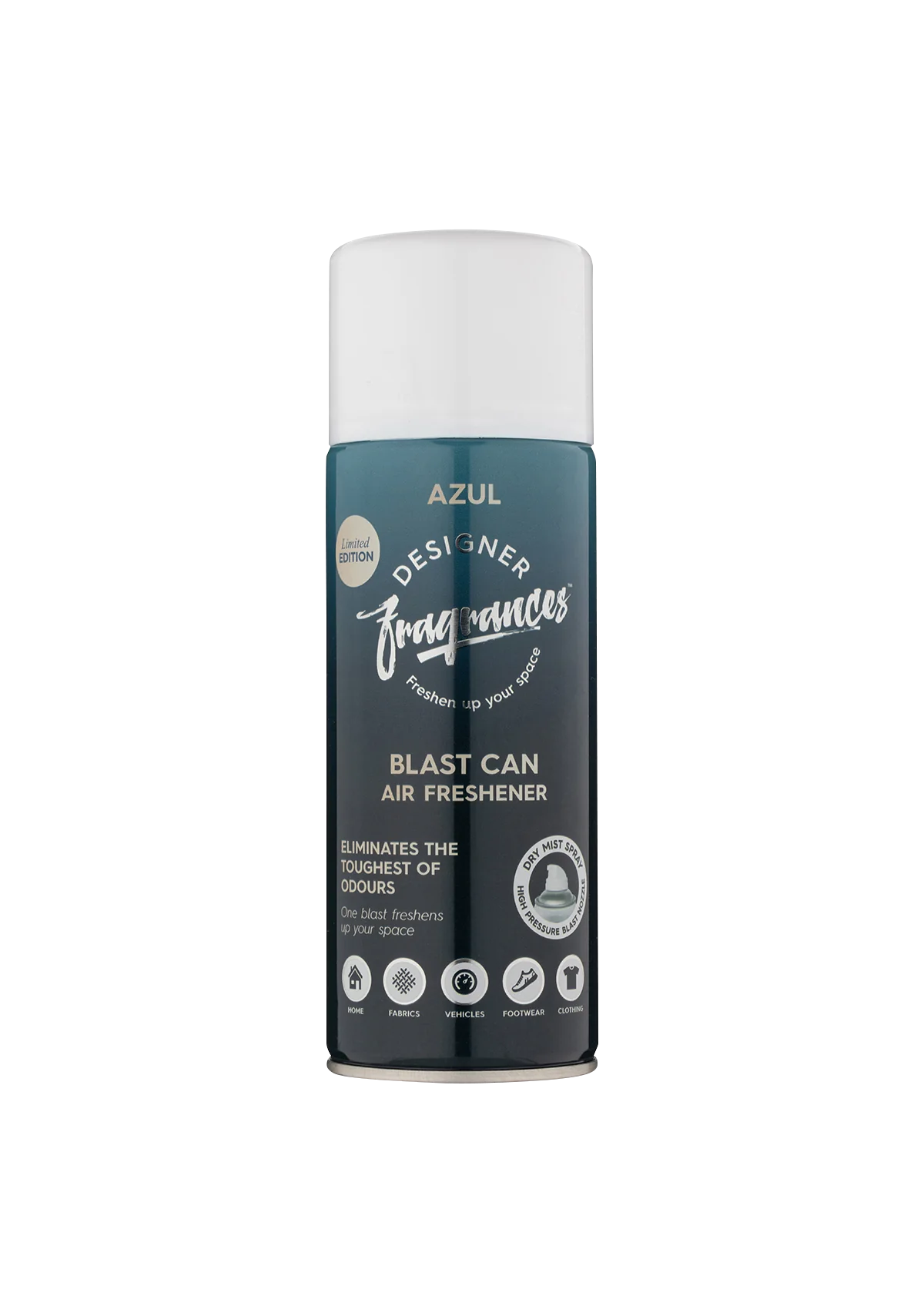 Blast Can Spray Air Freshener Designer Fragrances Car and Home Office Azul