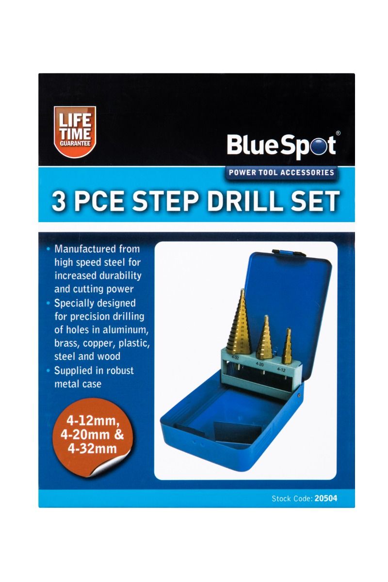 3 PCE HSS STEP DRILL SET (4-32MM)