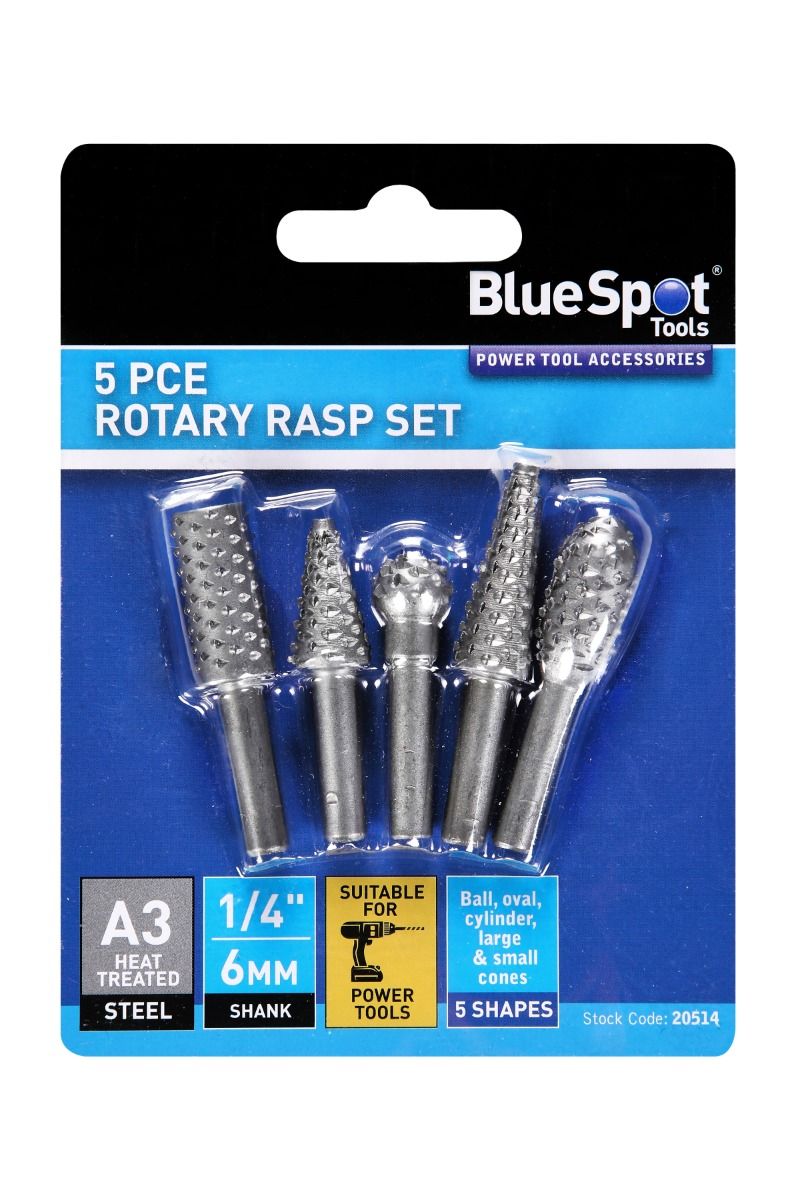 5 PCE ROTARY RASP SET