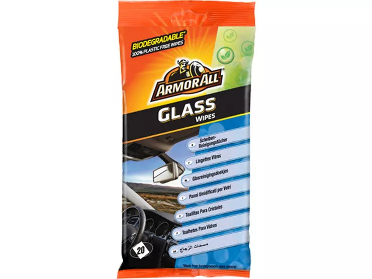 Armor All Glass Wipes Car Vehicle Cleaning Windscreen Window Mirror Pack of 20