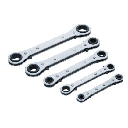 5 PCE Metric Ratchet Ring Spanner Set