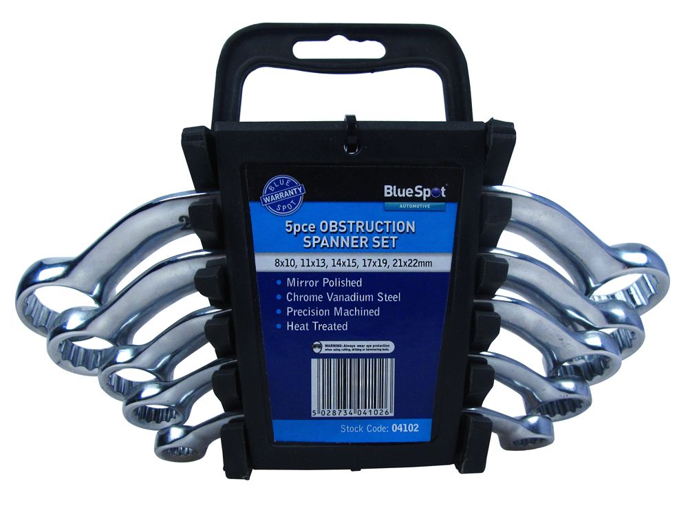 5 PCE METRIC OBSTRUCTION SPANNER SET (8-22MM)