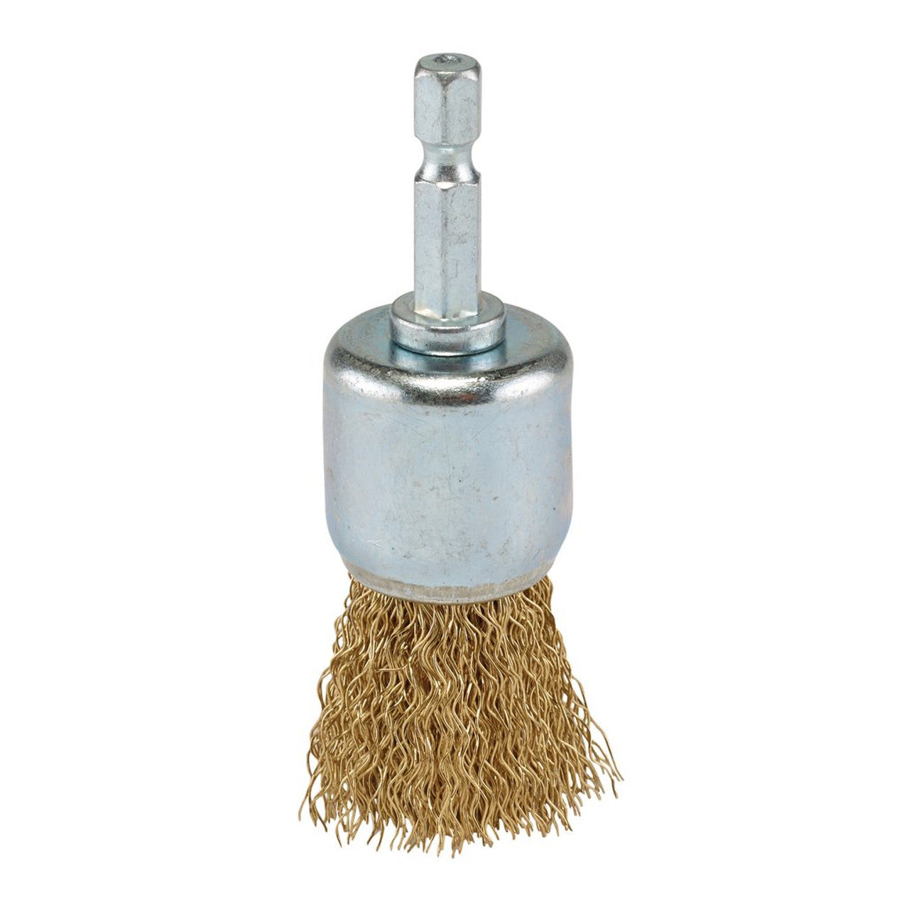 Brassed Steel Crimped Wire End Brush 25mm