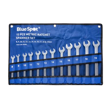 12 PCE Metric Ratchet Spanner Set