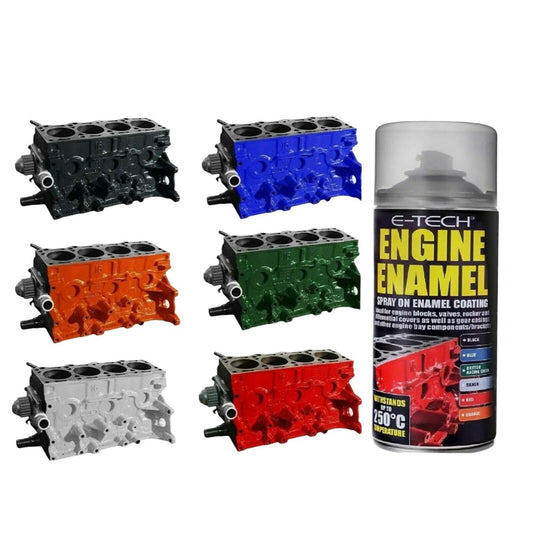 E-Tech Engine Enamel Spray Coating Heat Resistant High Temp Paint - Silver 400ml