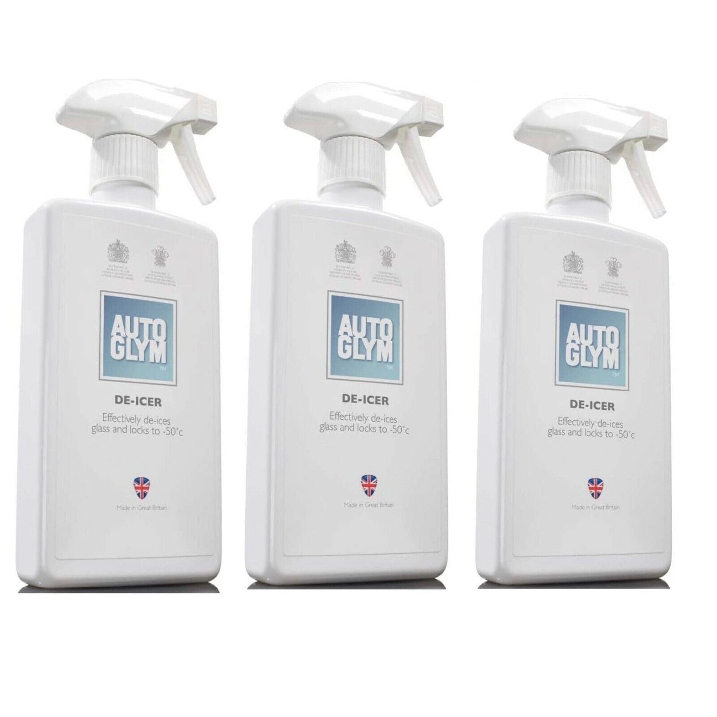 3x AutoGlym De-Icer DeIcer 500ml - High Performance Winter Formula