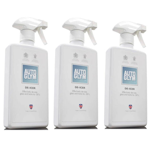 3x AutoGlym De-Icer DeIcer 500ml - High Performance Winter Formula