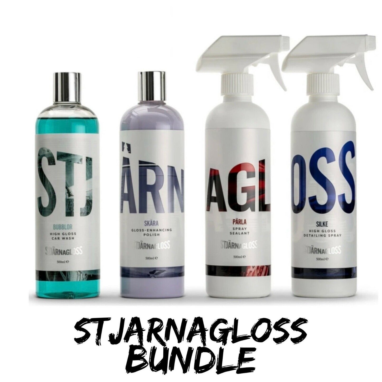 Stjarnagloss Bundle shampoo polish sealant and detailing spray  500ml