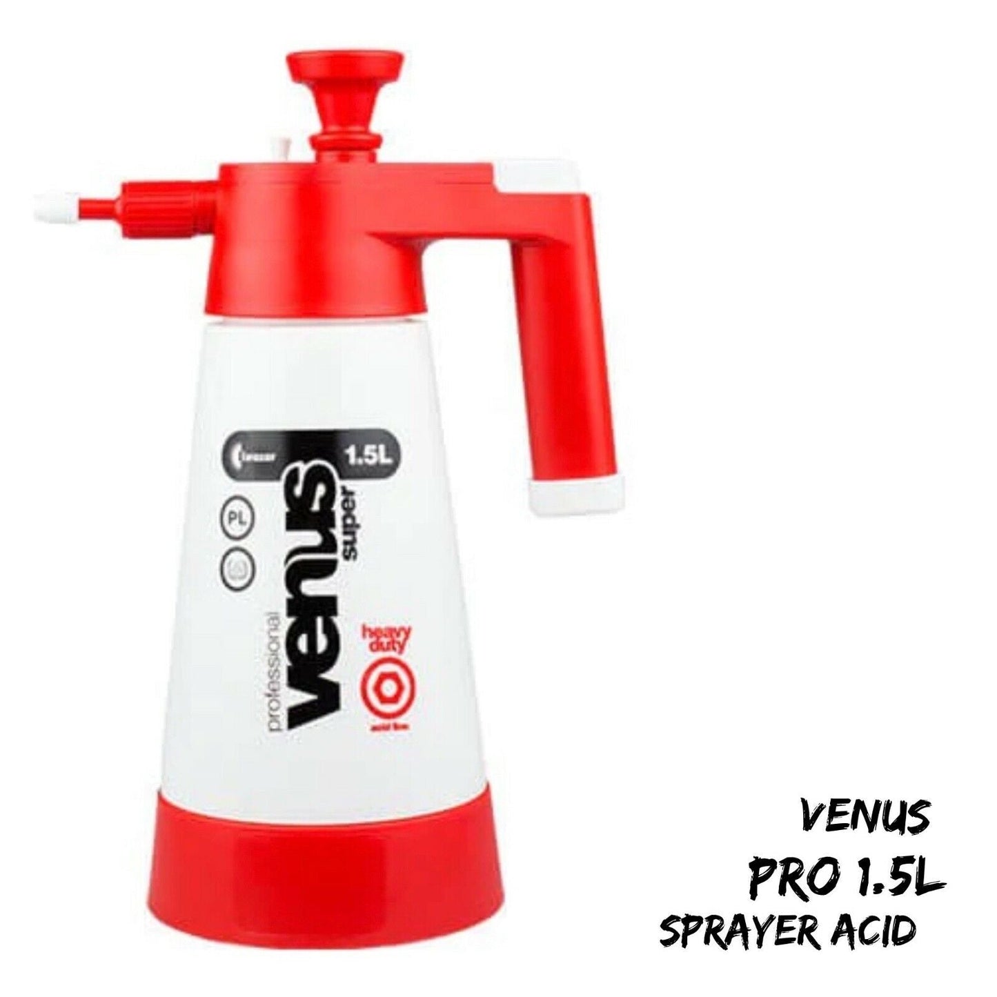 Venus Pro 1.5L Heavy Duty Trade Acid Pressure Sprayer, Workshop, Commercial