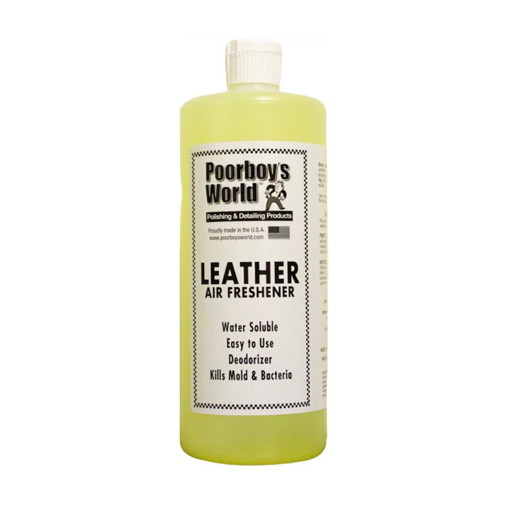 POORBOYS WORLD LEATHER  CAR AIR FRESHENER,KILLS MOULD & BACTERIA 32oz