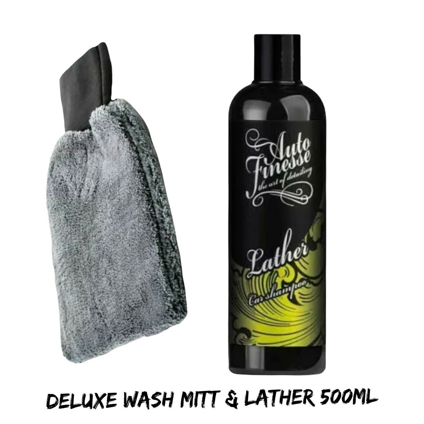 Auto Finesse Deluxe Wash Mitt + Lather Shampoo BUNDLE DEAL