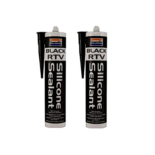 Black Silicone Gasket Sealent Granville 310ml Mastic Gun Sized Tubes x 2