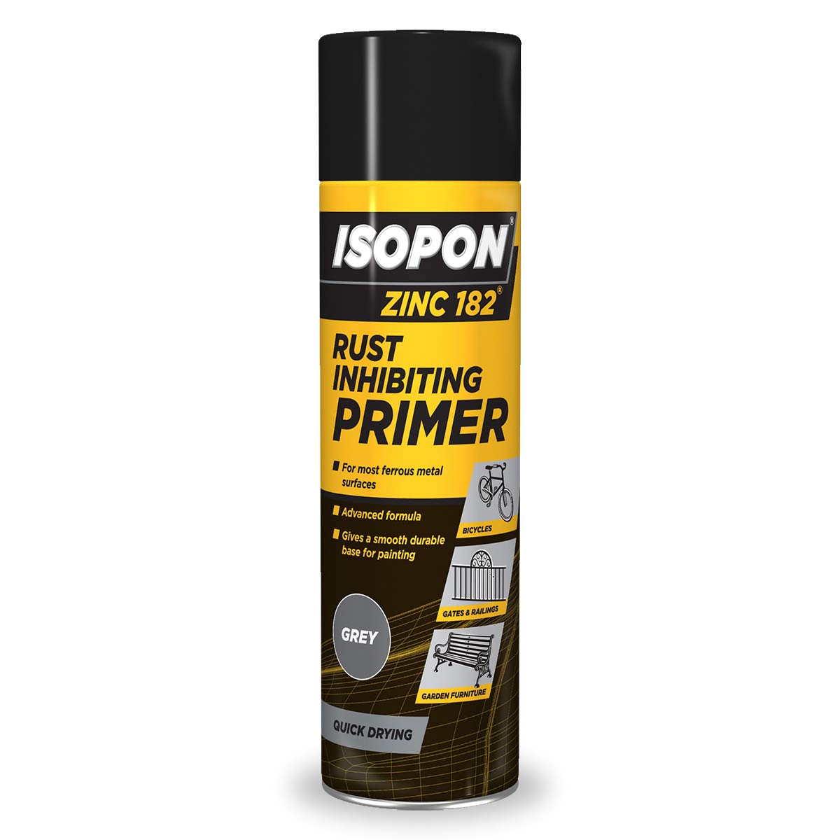 U-POL ISOPON ZINC 182 ANTI RUST PRIMER 450ML AEROL SPRAY INHIBITING RUST