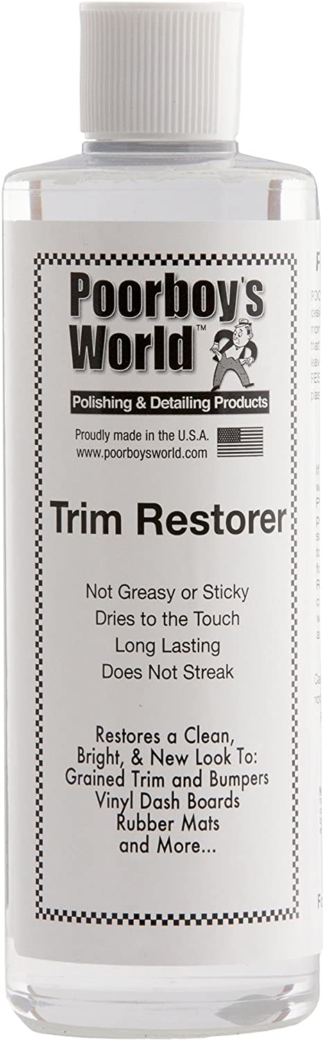 Poorboys Trim Restorer For Bumpers Vinyl Leather & Dashboards Long Lasting 473mL