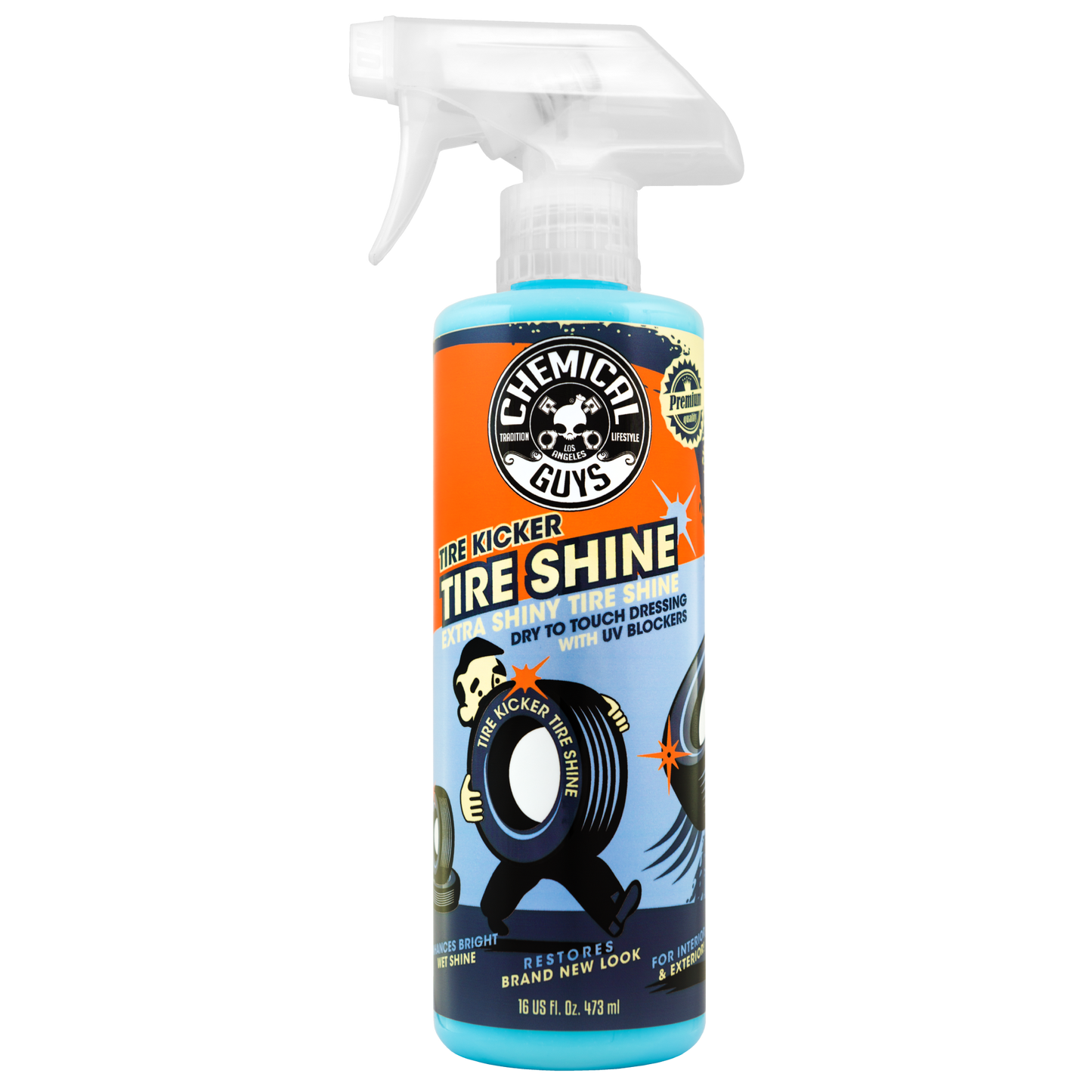 CHEMICAL GUYS TIRE KICKER - EXTRA GLOSSY TYRE SHINE SPRAY - ENHANCES NEW LOOK