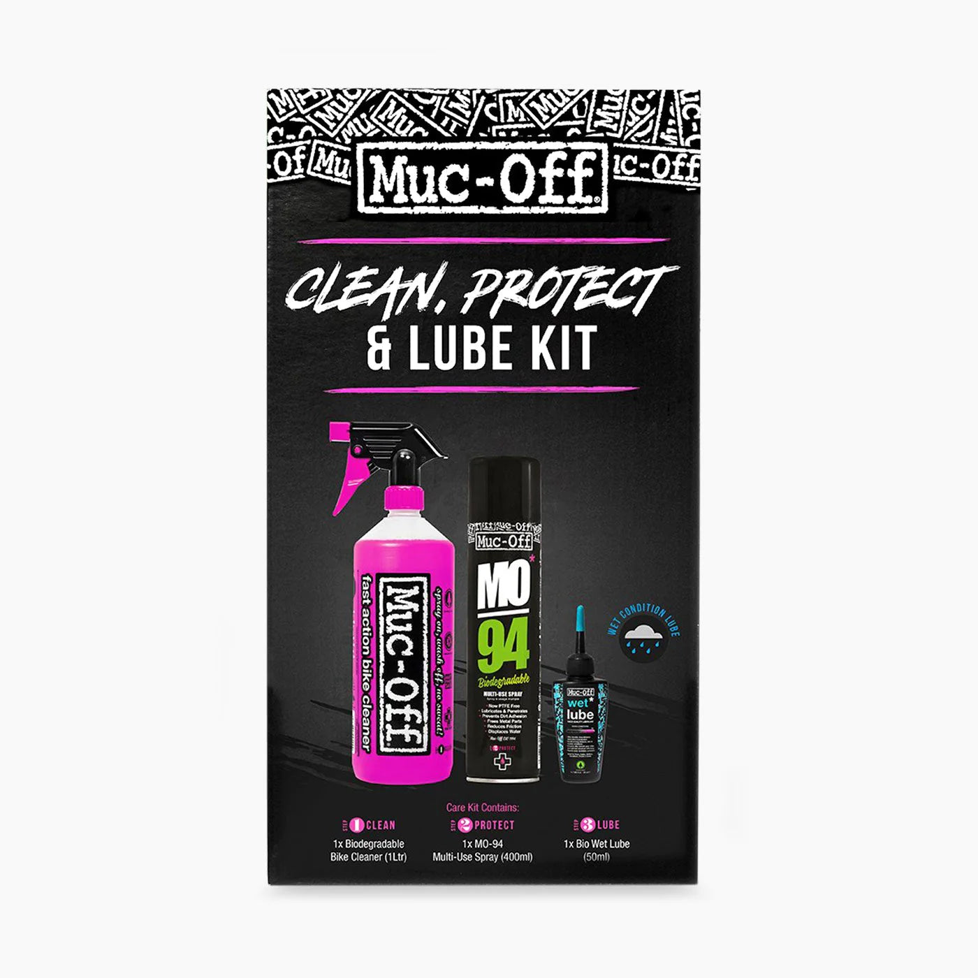 Muc Off Clean Protect & Lube Kit 3 Piece Cleaning Products MTB Road Gift Set