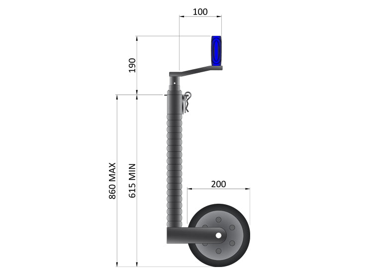 Heavy Duty Serrated Jockey Wheel 48mm 500kg