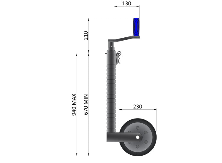 Heavy Duty Serrated Jockey Wheel 48mm 750kg