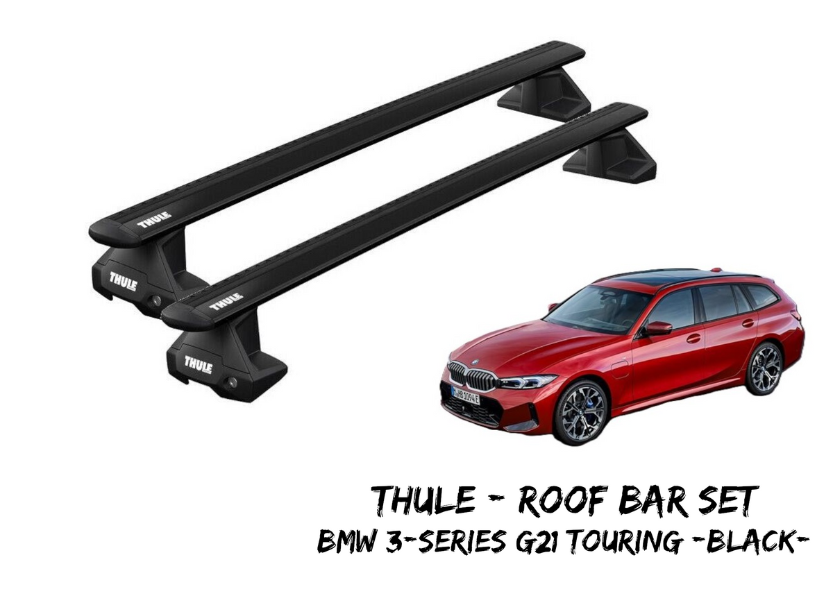 THULE - WingBar EVO Black Alu. Roof Bar Set to fit BMW 3 Series G21 Touring (2020-ON)
