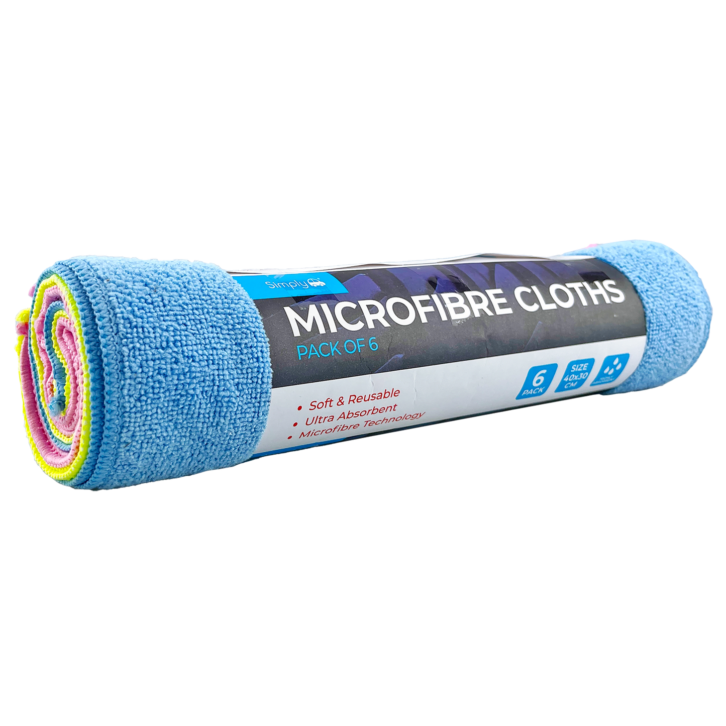 Roll Of 6 Microfibre Cloths