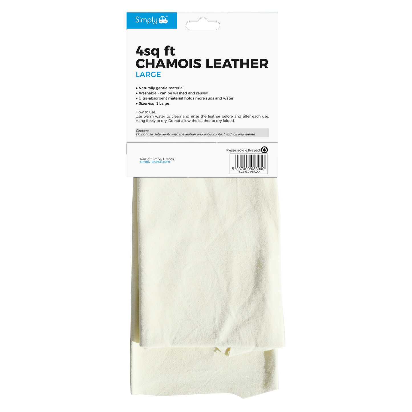 4 SQ FT Leather Chamois