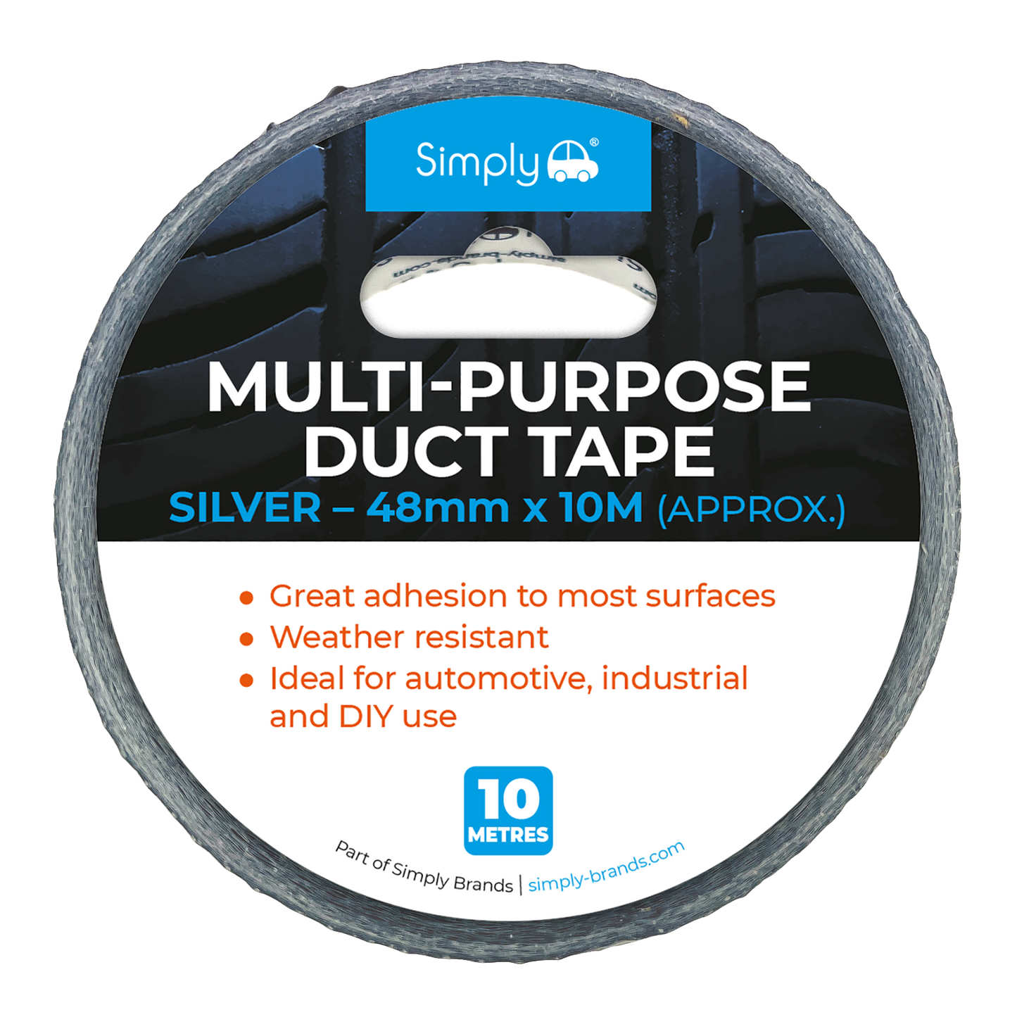 Cloth Duct Tape Silver Multi-Purpose Adhesive Weather Resistant 48mm x 10m Roll