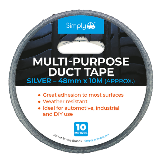 Cloth Duct Tape Silver Multi-Purpose Adhesive Weather Resistant 48mm x 10m Roll