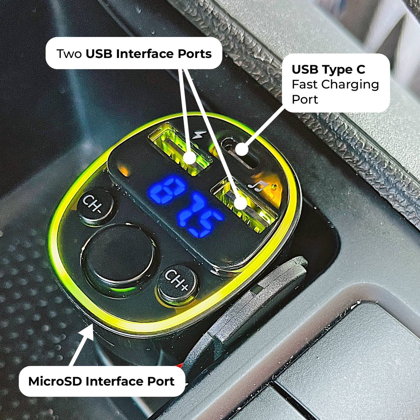 FM Transmitter Bluetooth Charger