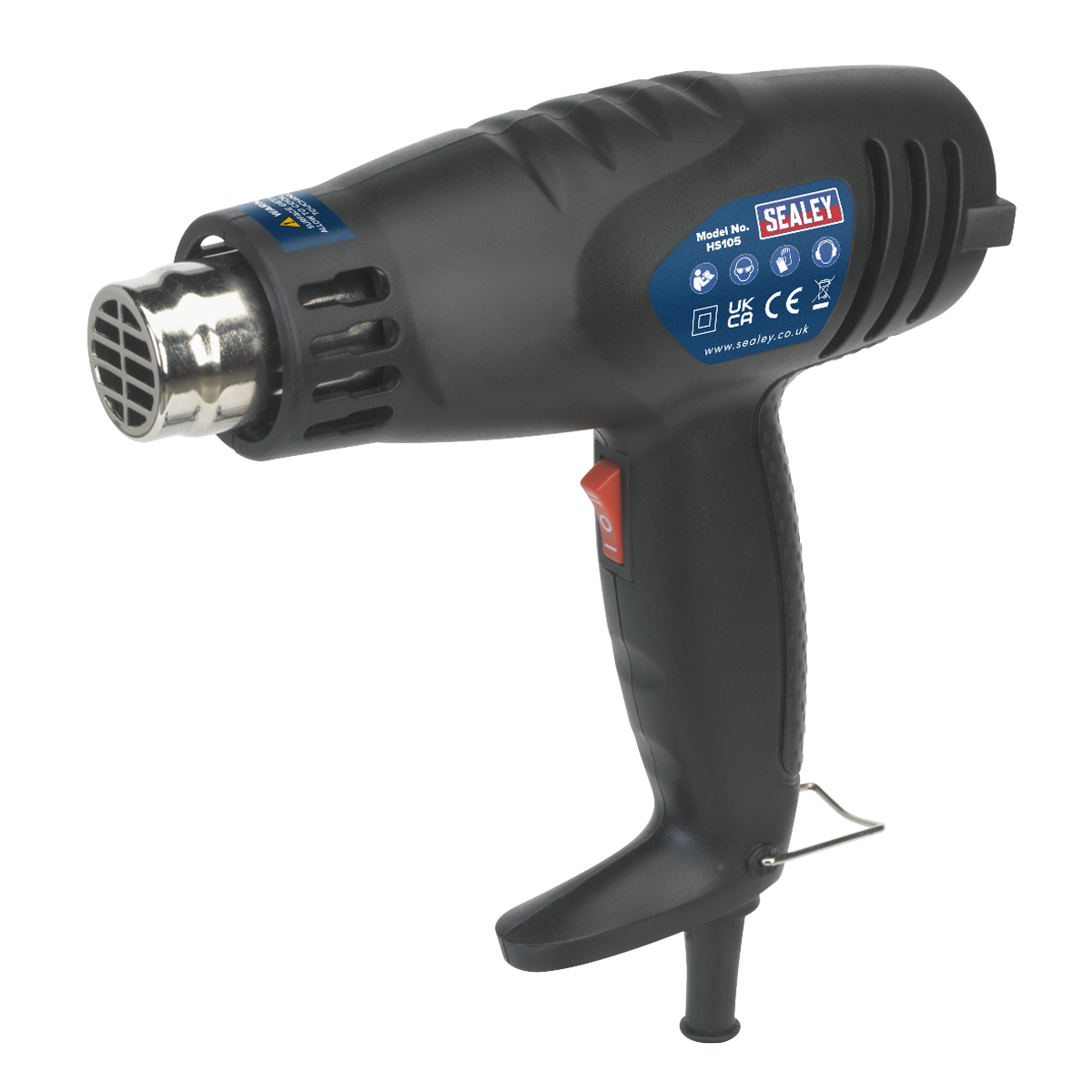 SEALEY HS105 230V Hot Air / Heat Gun 1600W 2-Speed 370°C / 500°C Paint Stripping