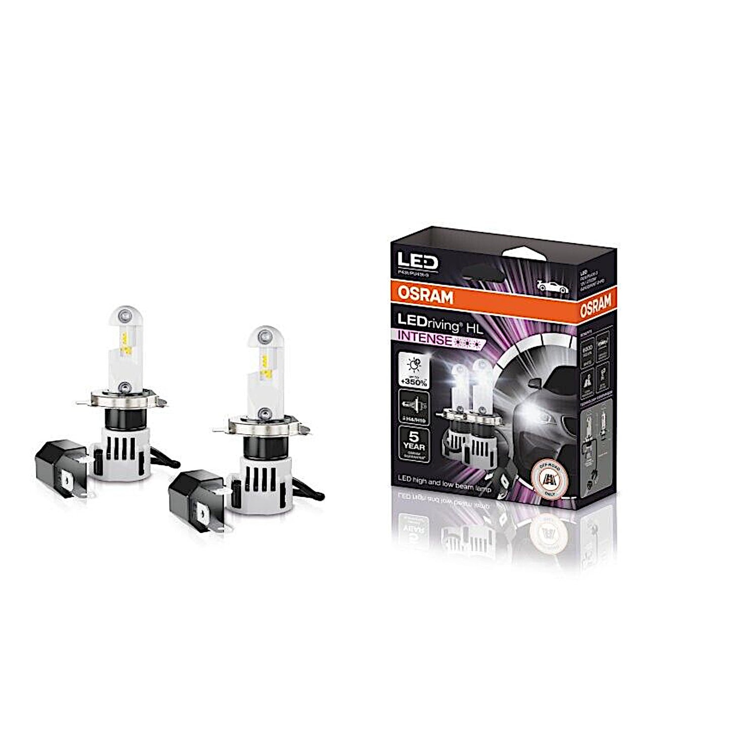 2x H4 LED OSRAM LEDriving HL INTENSE H4/H19 6000K Bulbs 64193DWINT-2HFB NEW 2022