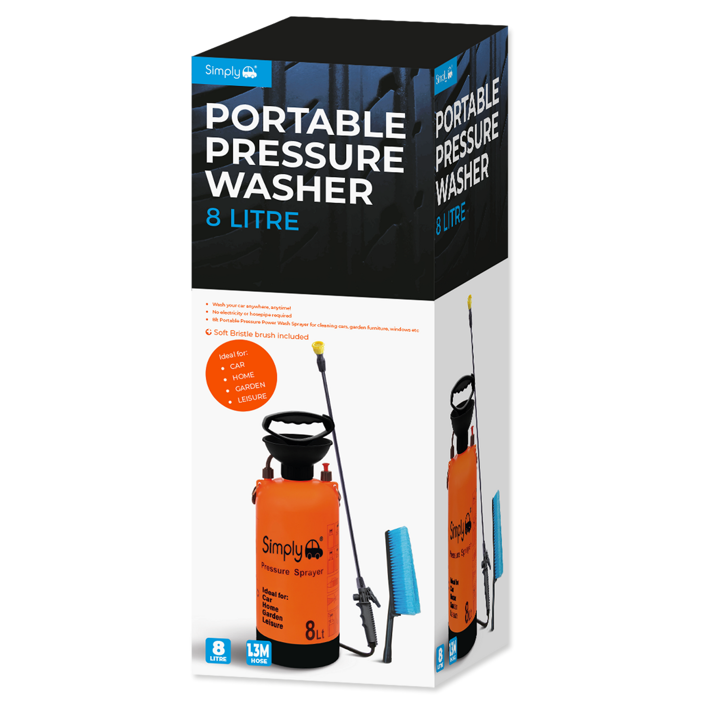 Simply 8L Portable Sprayer Pressure Washer - Orange