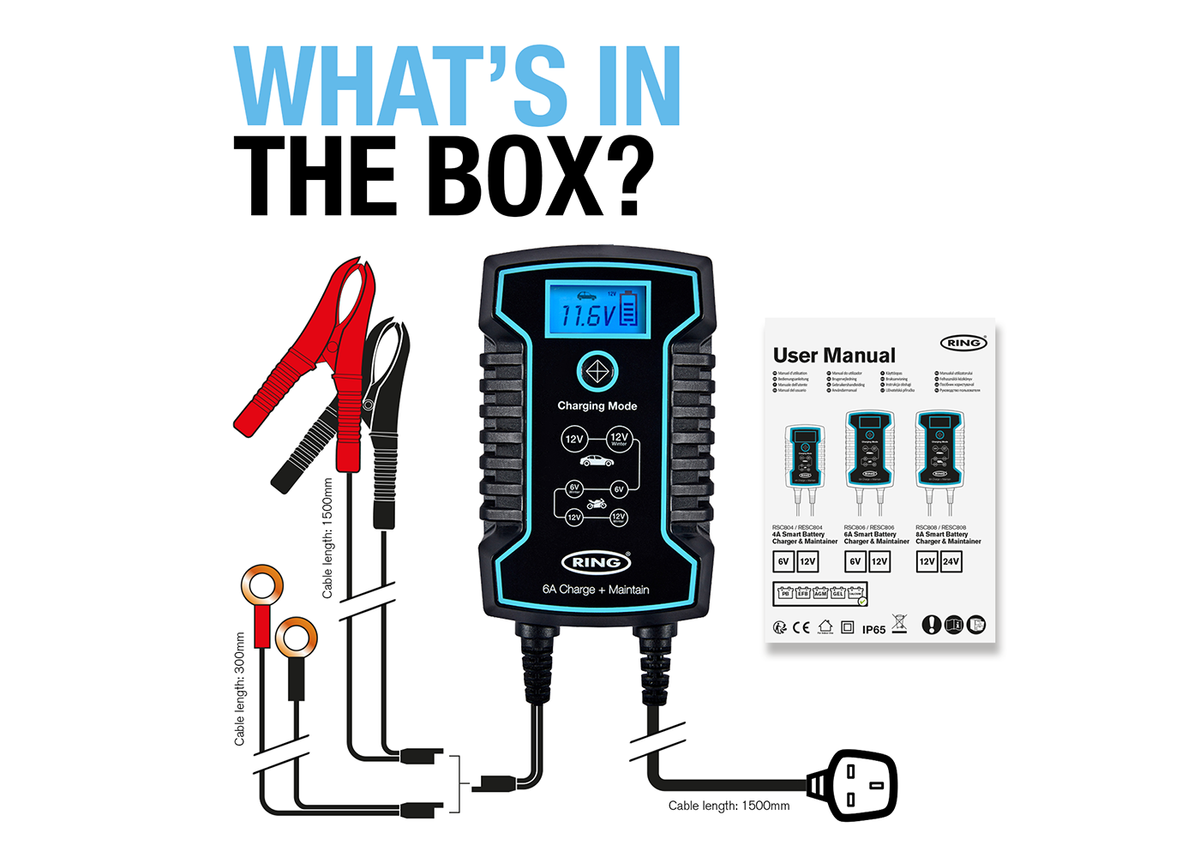 6A Smart Charger and Battery Maintainer