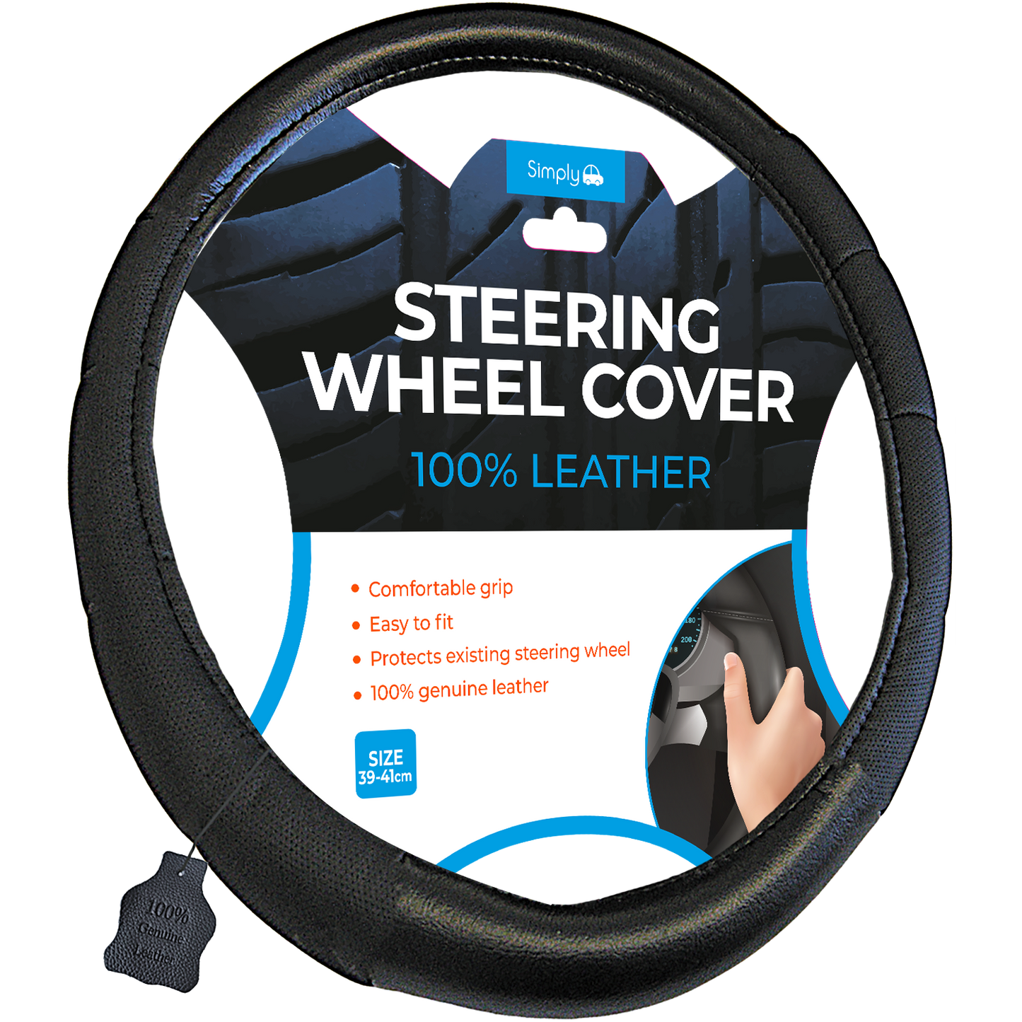 Genuine Leather Steering Wheel Cover