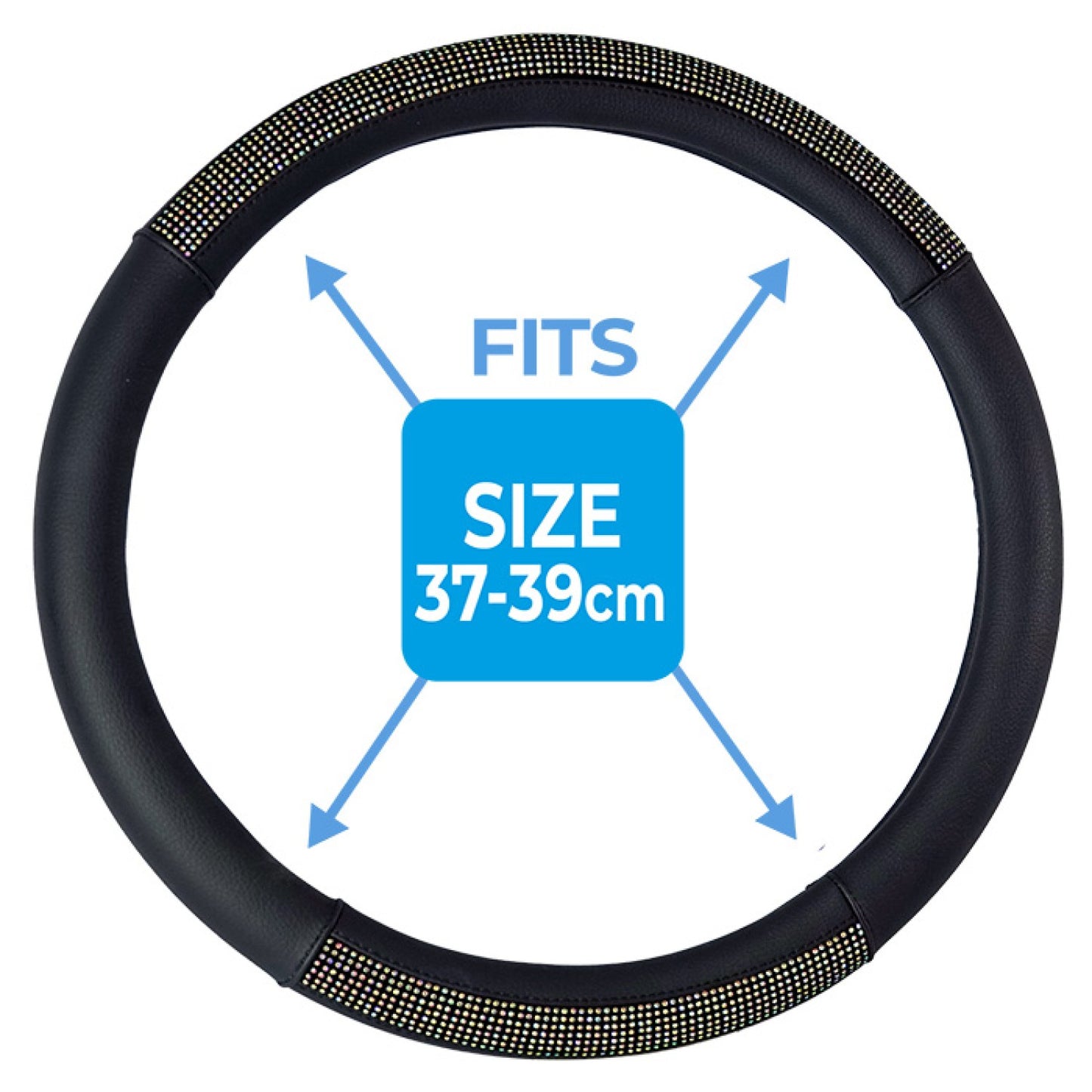 Black /Colourful Glitter Steering Wheel Cover