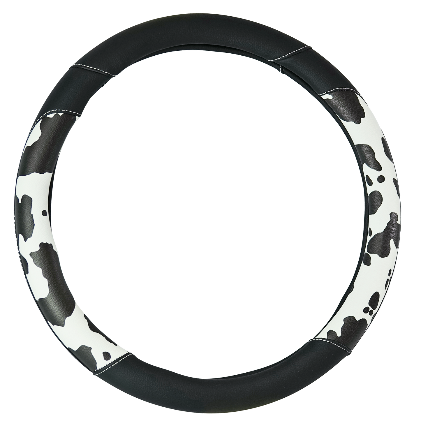 Black Cow Print Steering Wheel Cover