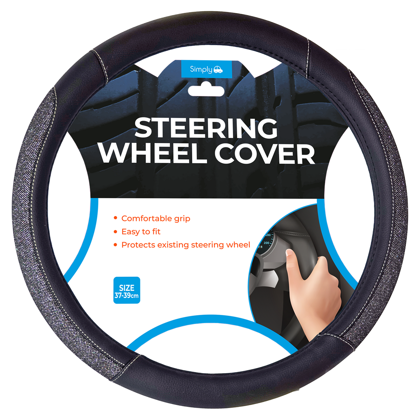 Black Sparkle Steering Wheel Cover
