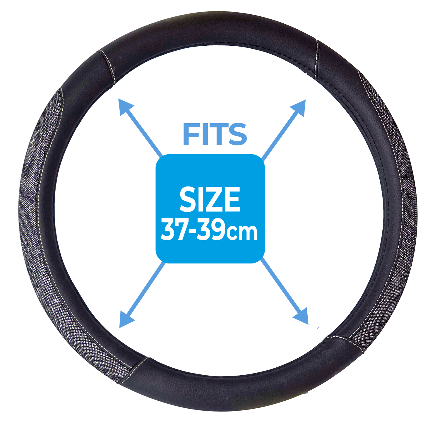 Black Sparkle Steering Wheel Cover