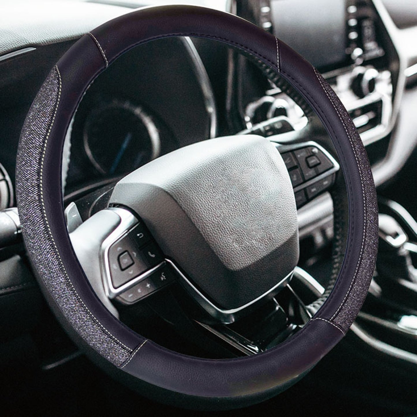 Black Sparkle Steering Wheel Cover