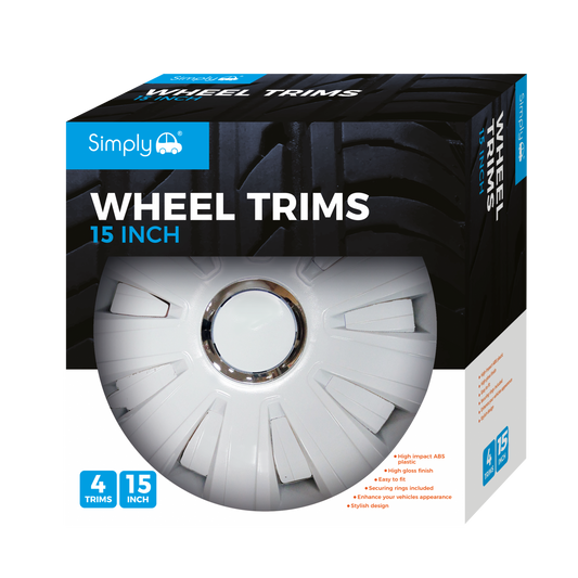 Simply Inferno 15 Inch Wheel Trim Set - White