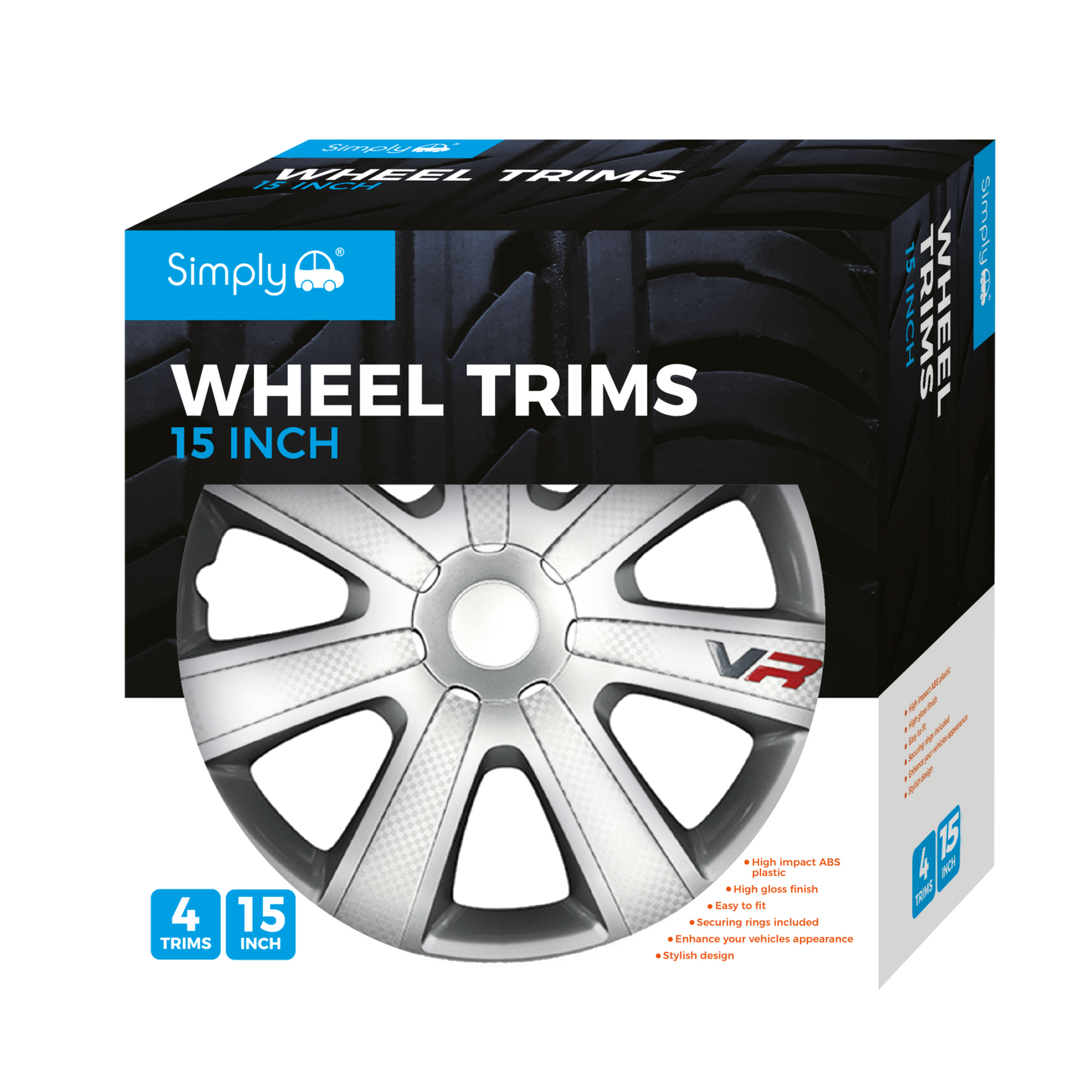 Chromia Silver Carbon Wheel Trims