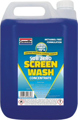 Granville Sub Zero Car  Screen Wash Concentrate -15 Degree Protection 5L x 2