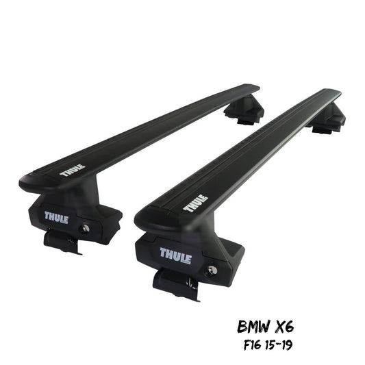 Thule Aluminium WingBar Evo Black Roof Bars Set to fit BMW X6 F16 15-19 Lockable