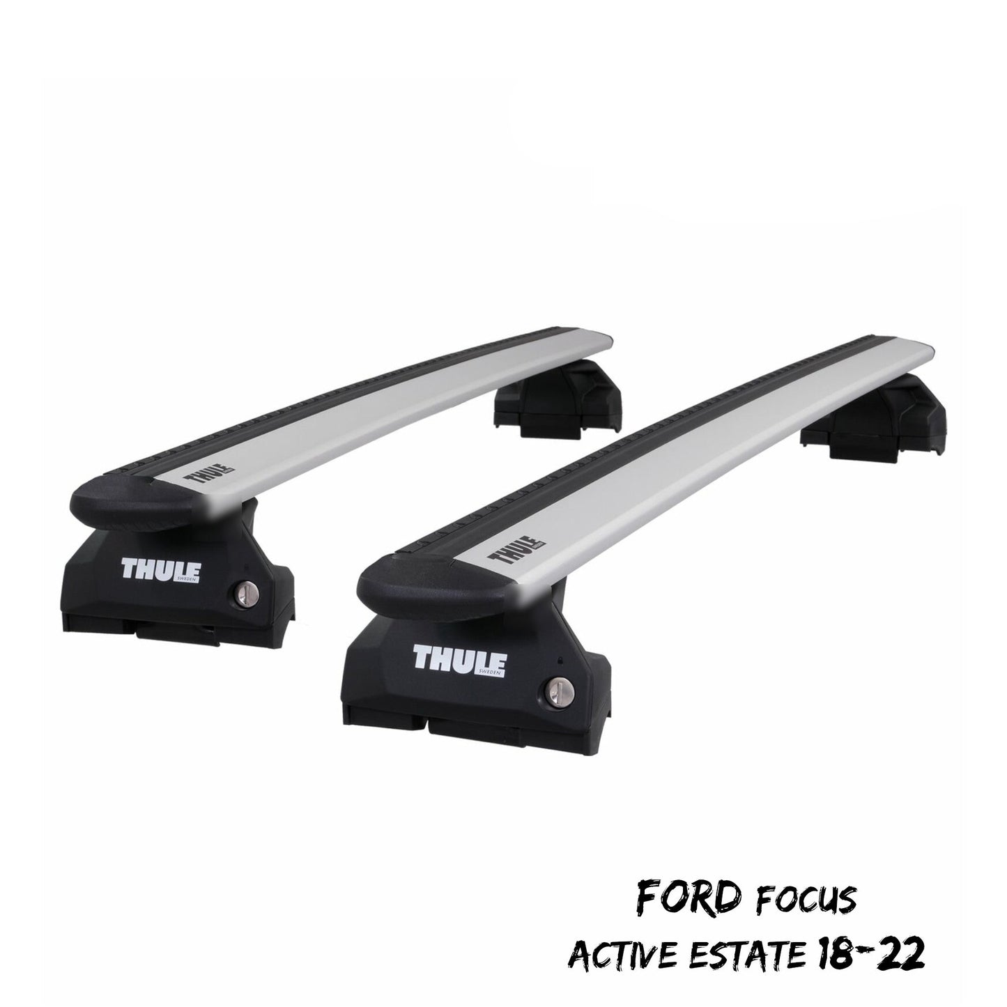 Thule Aluminium WingBar Evo Silver Roof Bars Set Ford Focus Active Estate 18-22