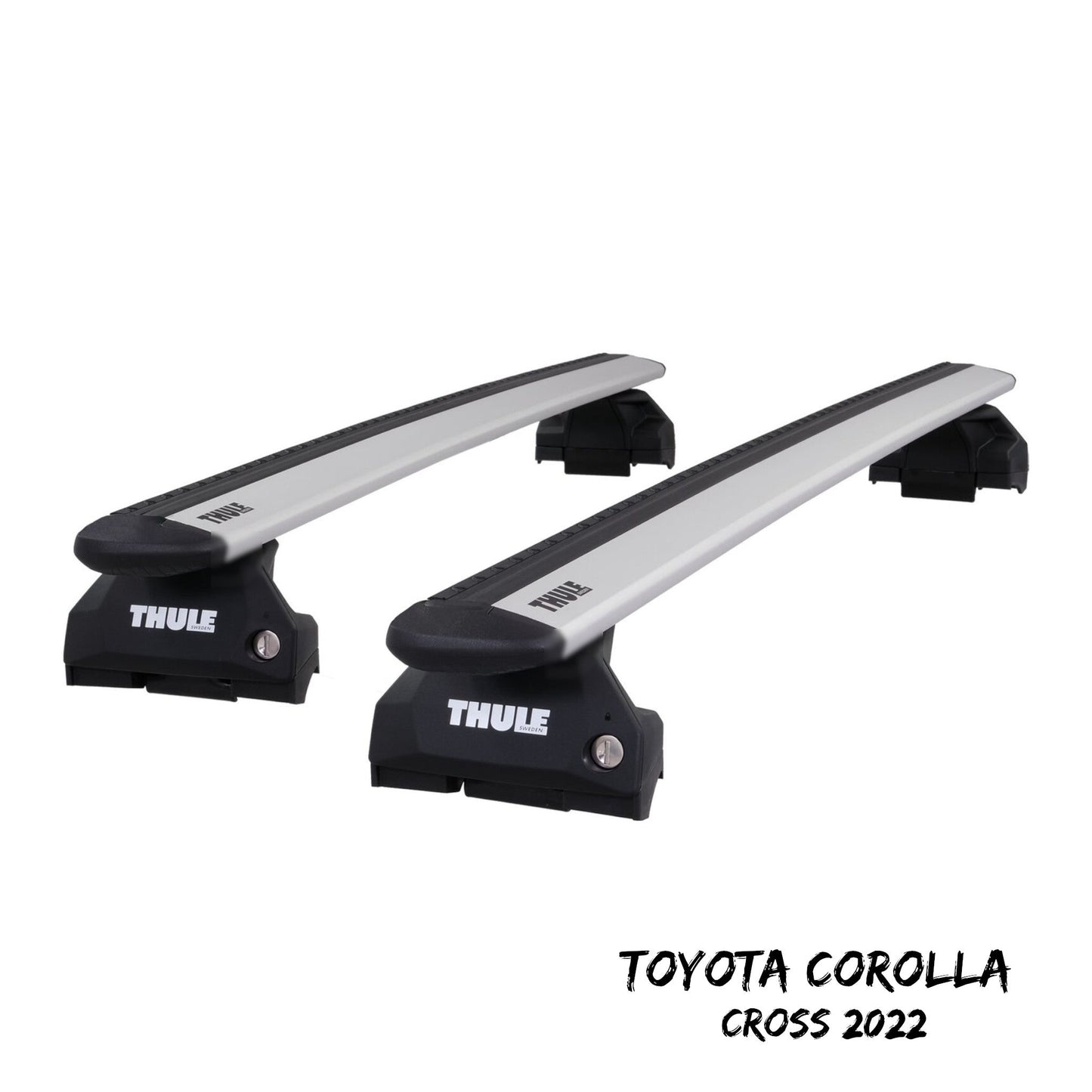 Thule Aluminium WingBar Evo Silver Roof Bars to fit Toyota Corolla Cross 2022