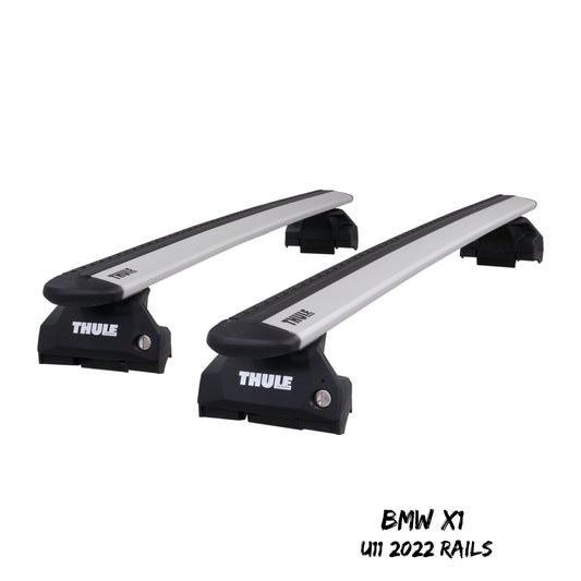 Thule Aluminum WingBar Evo Silver Roof Bars Set to fit BMW X1 U11 2022 Rails