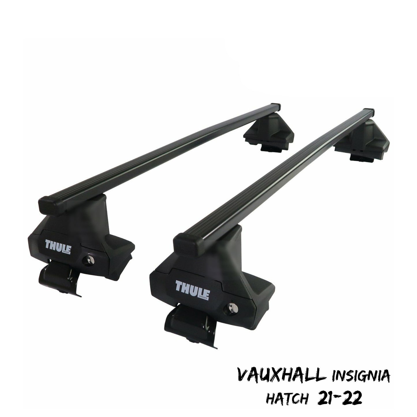 Thule Steel SquareBar Evo Roof Bars Set for Vauxhall Insignia Hatch 21-22 Pair