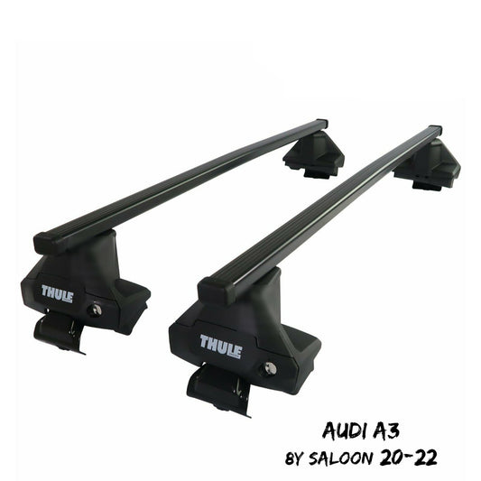 Thule Steel SquareBar Evo Roof Bars Set to fit Audi A3 Saloon 8Y 20-22 Lockable