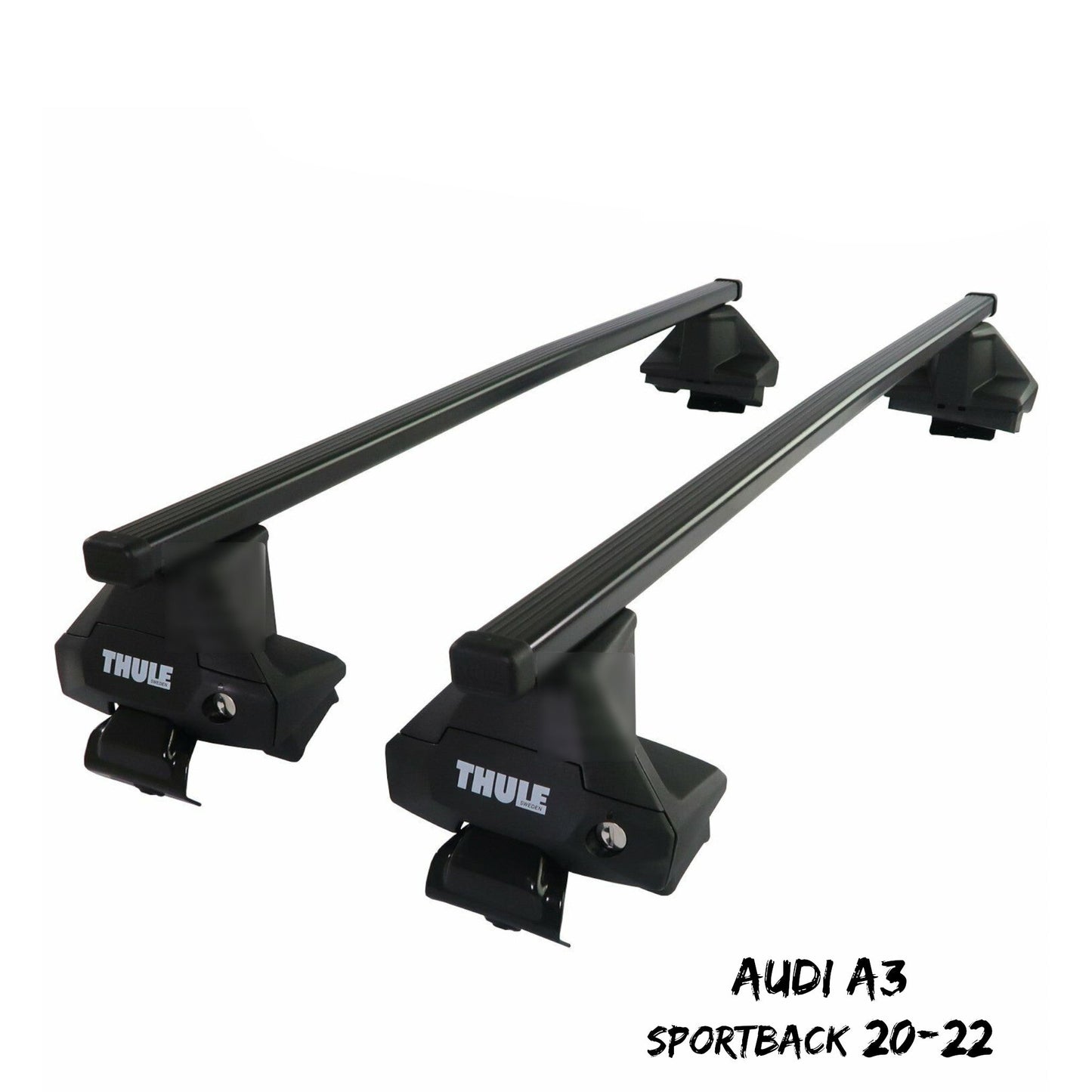 Thule Steel SquareBar Evo Roof Bars Set to fit Audi A3 Sportback 20-22 Lockable