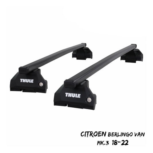 Thule Steel SquareBar Evo Roof Bars Set to fit Citroen Berlingo Van Mk.3 18-22