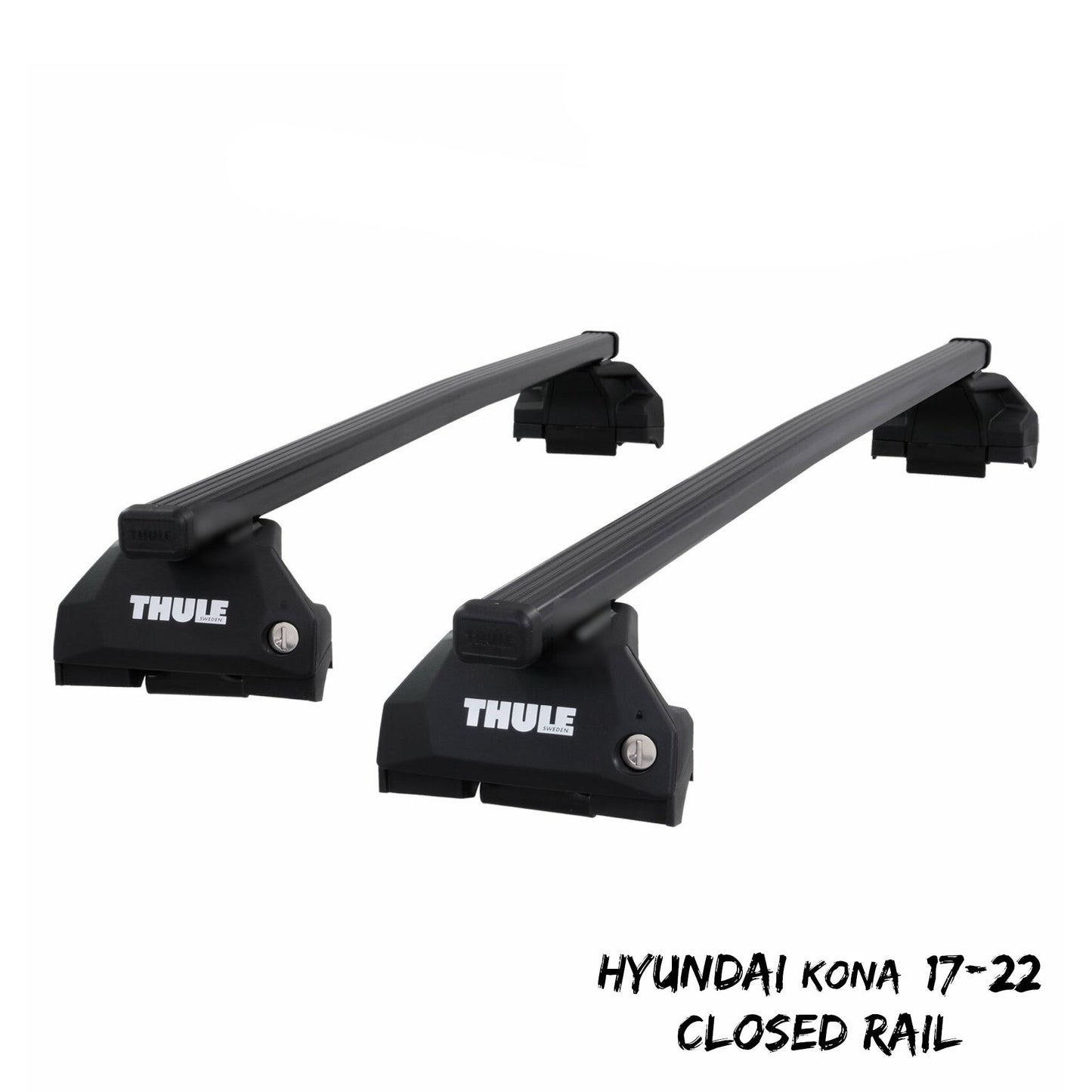 Thule Steel SquareBar Evo Roof Bars Set to fit Hyundai Kona 17-22 Closed Rail